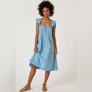 Pilcro By Anthropologie Flutter Sleeve Denim Dress